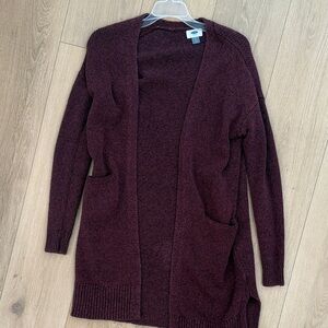 Old Navy Heather Burgundy Cardigan Sweater